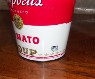 Vintage Cheinco Campbell ' s Tomato Soup Tin Bucket Pail With Metal Handle 3