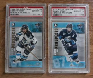2 - Sidney Crosby 2004 - 05 Bap In The Game Heroes & Prospects Psa 10 Cards