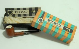 Kiko No.  5 Vintage Meerschaum Amboseli Leather Pipe Nos Unsmoked