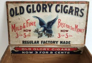 Old Glory Vintage Wooden Cigar Box,  Bald Eagle 2