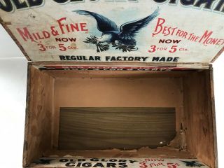 Old Glory Vintage Wooden Cigar Box,  Bald Eagle 3