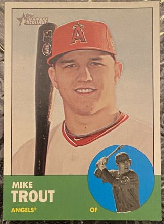 Mike Trout 2012 Topps Heritage Rc Sp 207 Rookie Card Future Hofer Nm - Mt