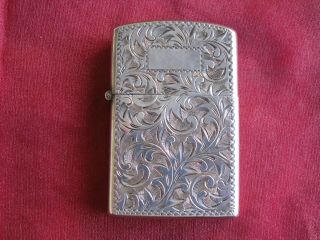 Vintage Sterling Silver Fancy Florentine Lighter W/zippo Insert