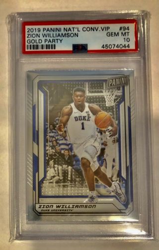 2019 Zion Williamson Vip National Convention Gold Party 94 Psa 10 Rare