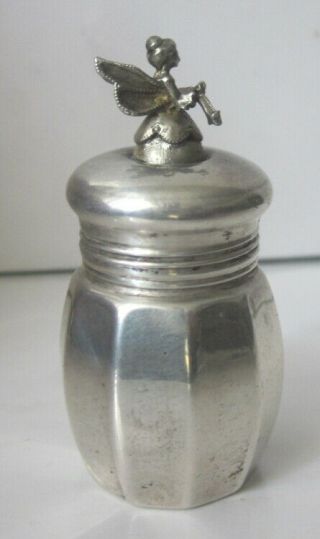 Rare Vintage Empire Silver Co.  Sterling Silver Salt Shaker With Angel Top