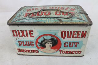Vintage Dixie Queen Metal Tobacco Tin Litho General Store Counter Display