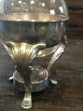 Vintage Silver Plate & Glass Coffee/Tea Carafe Pitcher With Warmer Stand 3