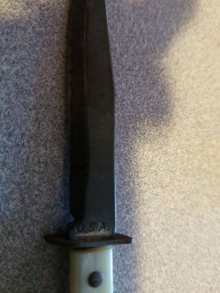 Vintage 6inch Usa Fixed Blade Knife With Sheath