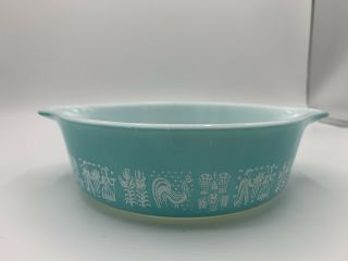 Vintage Pyrex Amish Butterprint Butter Print Turquoise Bowl Casserole 1 Pint