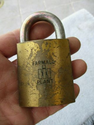 Vintage International Harvester Farmall Tractor Plant Lock No Key