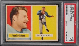 1957 Topps Fb Card 88 Frank Gifford York Giants Hof Psa Nm 7