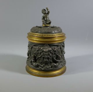 Fine Antique Palais - Royal? Gilt Silver Plated Electrotype Tobacco Jar A.  B.  Paris