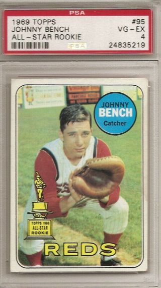 1969 Topps 95 Johnny Bench Psa 4