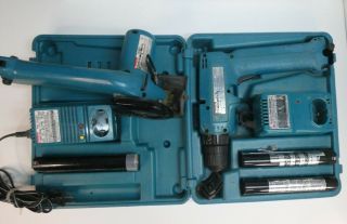 Vintage Makita 9.  6v Cordless 6095d Drill,  5090d Saw,  2 Batteries And 2 Chargers