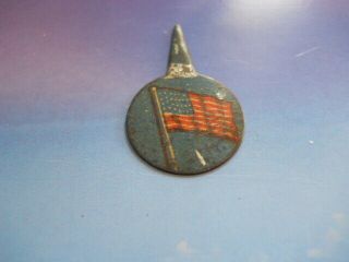 Tin Tobacco Tag Stick Tag Of The American Flag.  Colorful