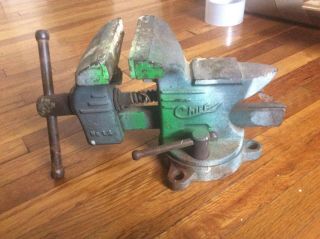 Vintage Chief Vise No L4 Swivel Anvil Vise 4 " Jaws Made In Usa