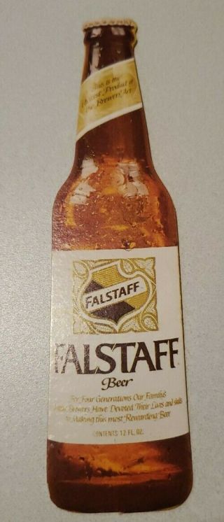 Vintage Falstaff Beer Advertising Business Card Die Cut 5 " Bottle Lemp Brewery