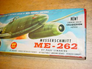 Vintage Lindberg 1/48 Me - 262 Messerschmitt Ww2 Jet Cellovision Model Kit 538:98