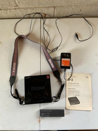 Sony Vintage D - 3 D3 Discman Compact Disc Player Cd Portable 1987.