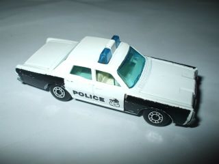 Matchbox Lesney Superfast 59 Mercury Police Car White,  Blue Windows Vnmint