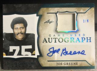 2020 Leaf In The Game Joe Greene Auto Jersey Patch 1/6 Steelers