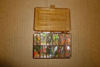 3214 Micro - Magnum 2 Sided Tackle Box By Plano Full Of Tiny Fly Or Ice Fish Bait