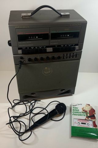 Optimus Karaoke Machine W/ One Microphone,  Vintage,  Aux In/out,  Record/playback