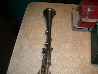 Antique Vintage Soloiste Metal Silver or Nickel Plated Clarinet 1800 ' s 1900 ' s 2