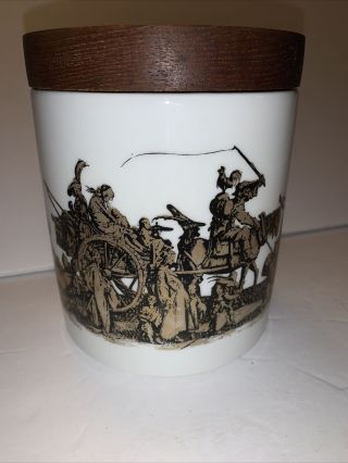 Vintage Tobacco Jar/humidor Porcelain With Teak Lid Bavaria