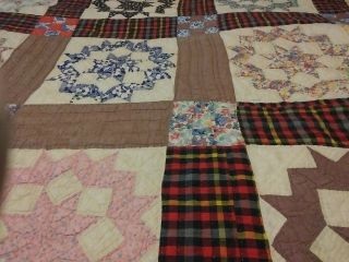Vintage Handmade Quilt Queen Size Made Approx 1960 