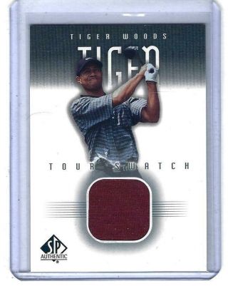 2001 Tiger Woods Sp Authentic Tour Swatch Rookie Shirt Tw - Ts