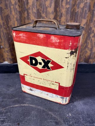 D - X Motor Oil Vintage 2 Gallon Oil Can Tulsa Usa