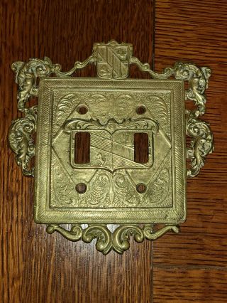Vintage Brass Ornamental Switch Plate 24 - 18 Virginia Metalcrafters 1954
