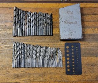 Machinist Tools Vintage Drill Gauge Index & Hss Bits Metal Drilling 1/16 Plus☆us