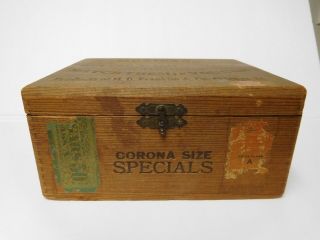Vintage HB Franklin Mexicana Mexican Havana Wood Cigar Box NRA Hardware 2