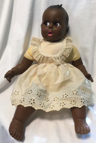 Vintage 1979 (?) African American Aa Gerber Baby Doll - Flirty Eyes.  17 " Vgc