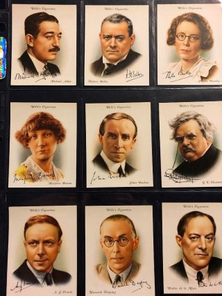 1937 Wills Famous British Authors Writers Books Set 40 Cards Tobacco Cigarette