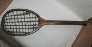 Antique Vintage Wood Tennis Racket Bellview E.  E.  L.  Old Timer