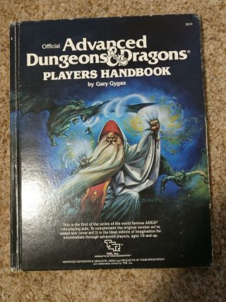 Vintage 2010 Advanced Dungeon & Dragons Ad&d Tsr Players Handbook 11th Printing