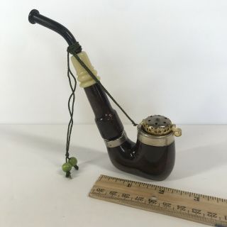 Bruyere Tobacco Pipe With Metal Lid Cover Stand Up Made In Germany
