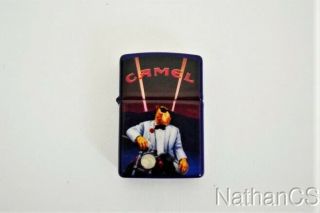 Vintage Joe Camel On Motorcycle Zippo Cigarette Lighter