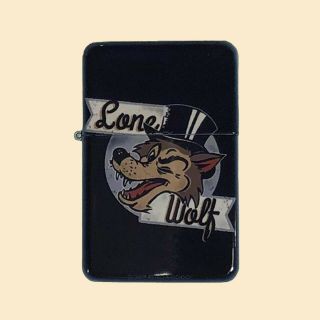 Lone Wolf Windproof Lighter With Tin Great Gift Fast