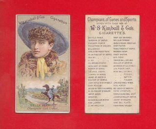 1888 Kimball - N184 Champions Of Games & Sports - Della Ferrett (girl Rider Ex,