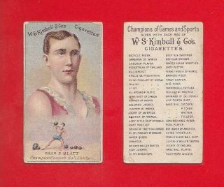 1888 Kimball - N184 Champions Of Games & Sports - Chas Blatt (ball Catcher) Ex,