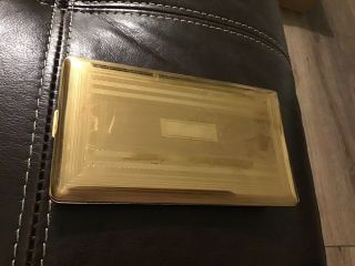 Vintage Elgin American Gold - Tone Cigarette Case With Brushed Design Fishscale
