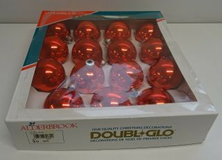 Vintage Alderbrook Mercury Glass Red Baubles/decorations X 15 Boxed