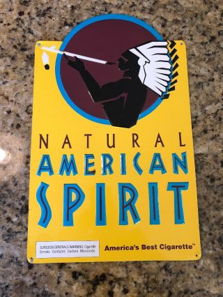 Natural American Spirit Cigarettes Metal Sign Vintage Tobacianna 19 X 12 Inches