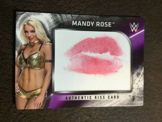2018 Topps Wwe Kiss Card Mandy Rose 27/99 Real Lipstick Card Huge Wwe Star Sssp