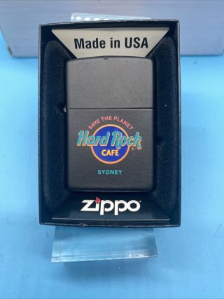 Vintage Hard Rock Cafe Zippo Lighter - Black Sydney Australia 1992 Minty Rare