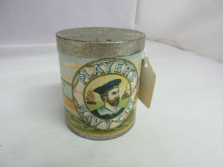 Vintage Advertising Empty Players Round Navy Cut Tobacco Tin 201 - F